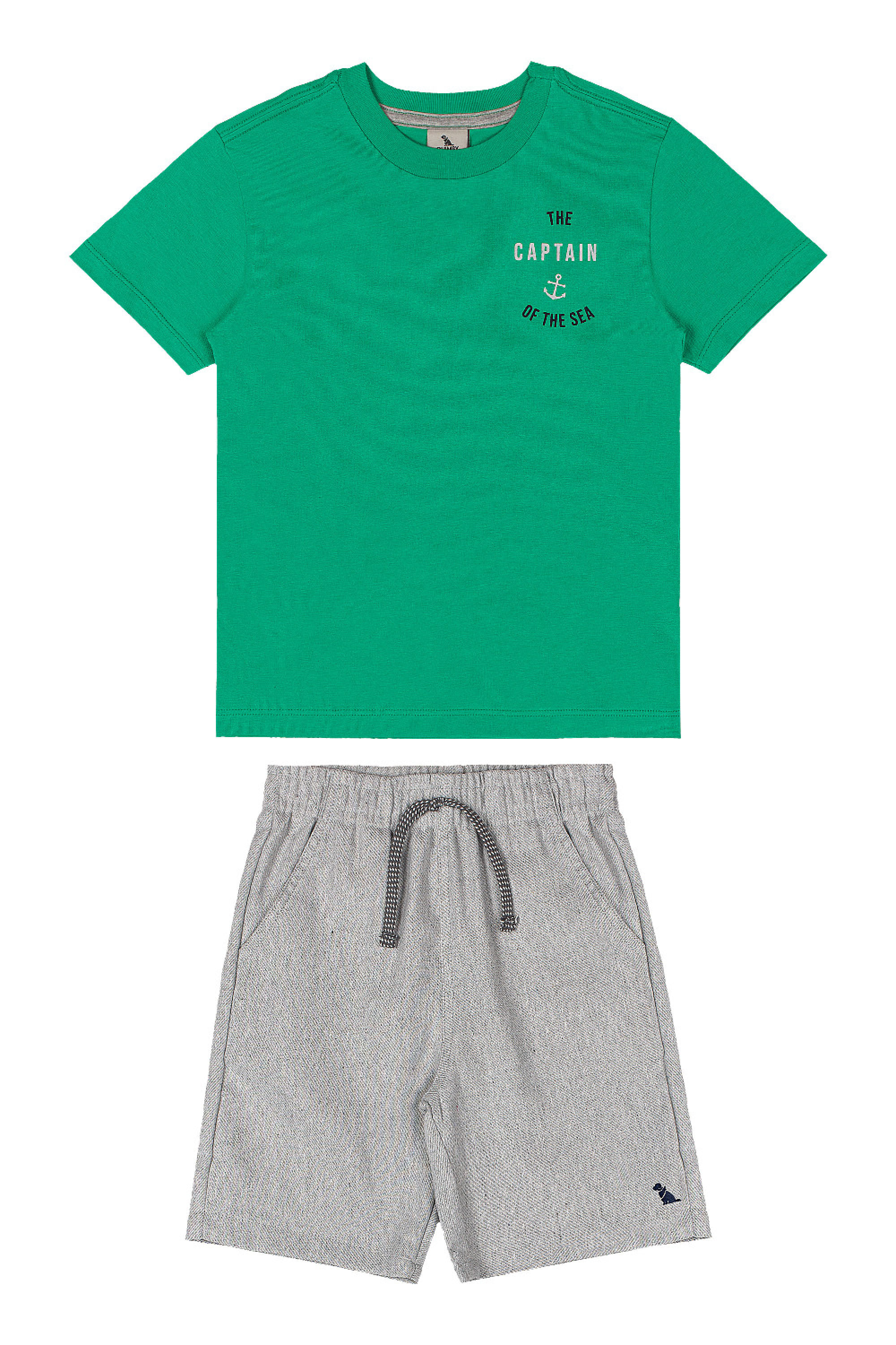 Conjunto Infantil Camiseta de Algodão e Bermuda (Verde) Quimby - Imagem 3
